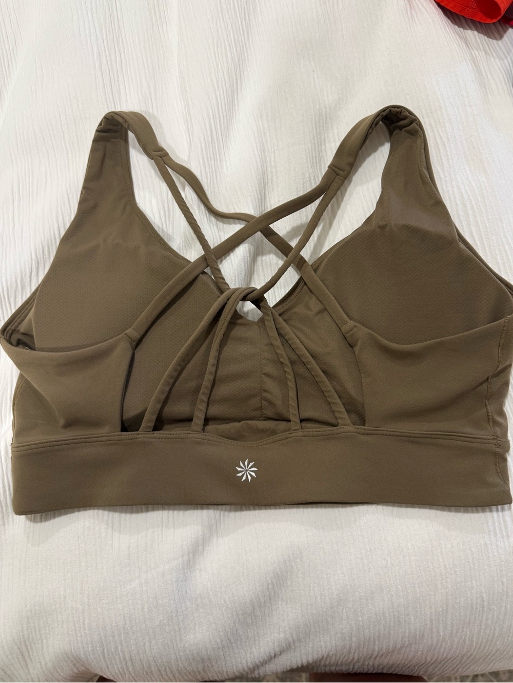 Athleta Olive Green Strappy Low-Impact Sports Bra - Picture 2 of 2